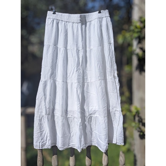 Cato Dresses & Skirts - NWT 18/20 Cato Plus Sportswear White Swiss Dot Tiered Maxi Skirt Womens  Boho
